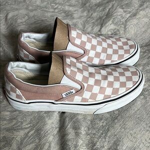 Vans Pink Checkered Slip-On Sneakers